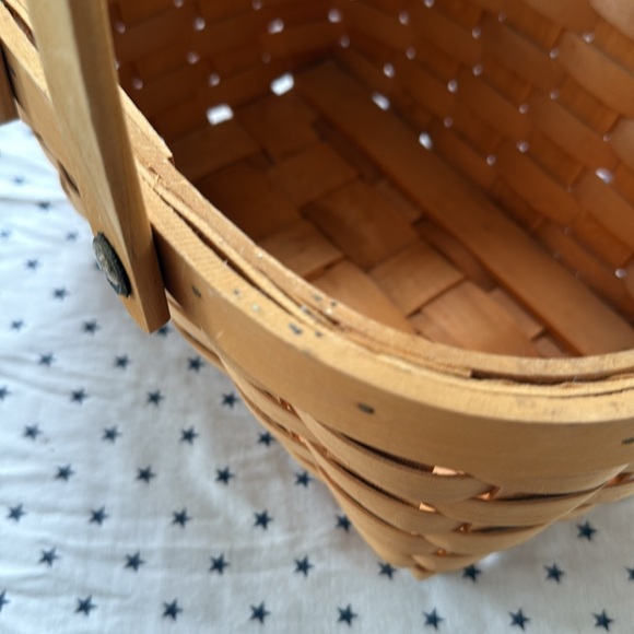 Vintage Woven Oblong Handled Gathering / Gardening / Herbs / Flower Basket EUC - Picture 17 of 17